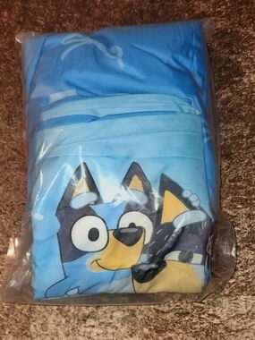 Bluey Kids Duver Bedding Set - Bright Sky Blue Cartoon Design